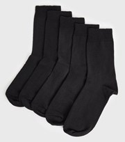 New Look 5 Pack Black Ankle Socks